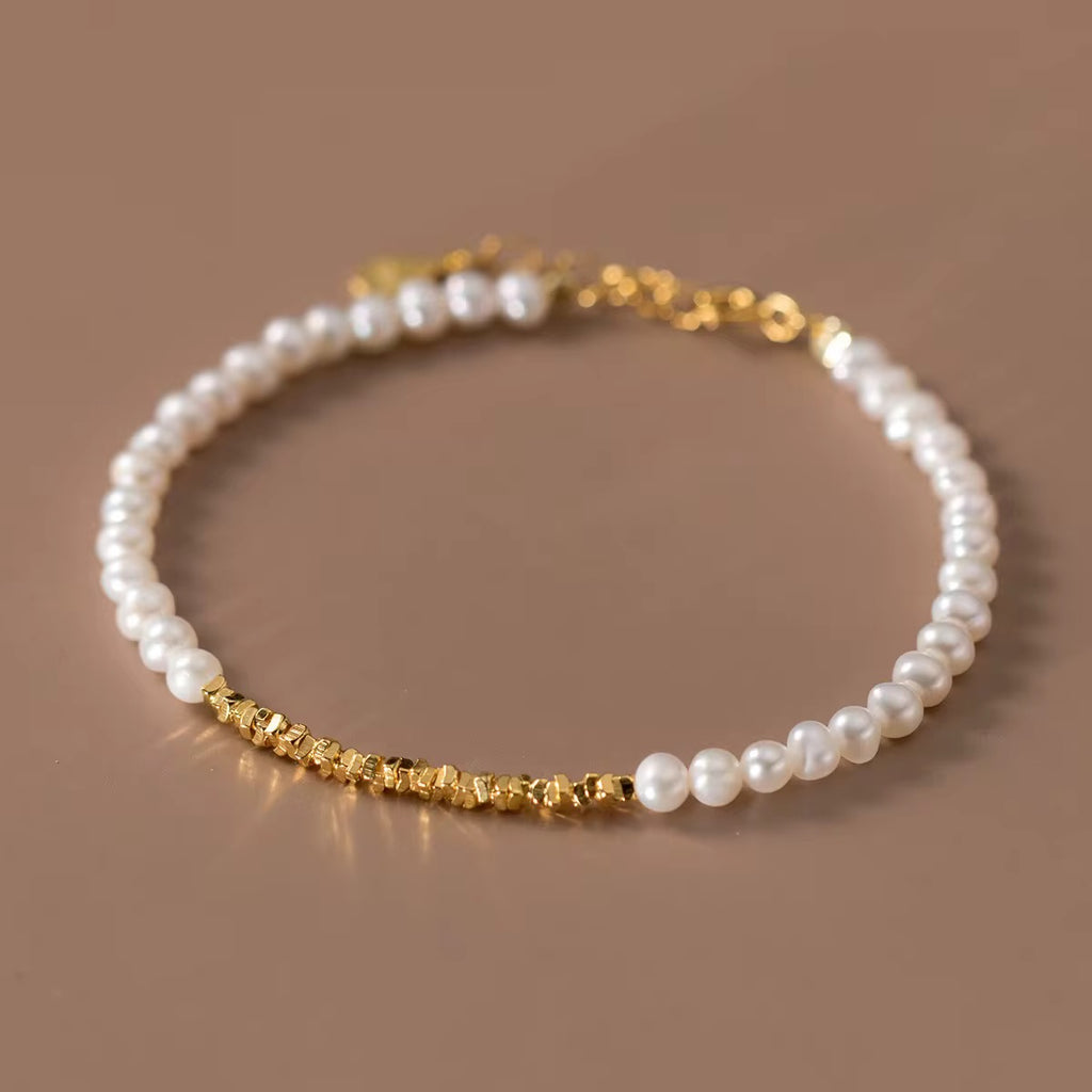 Bracelet en Argent Perle & Or 18K - Dakar
