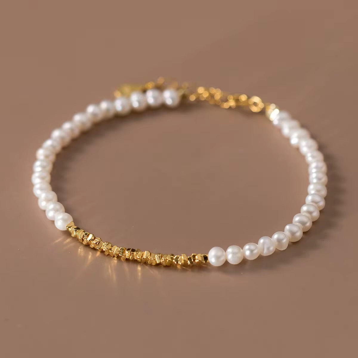 Bracelet en Argent Perle & Or 18K - Dakar